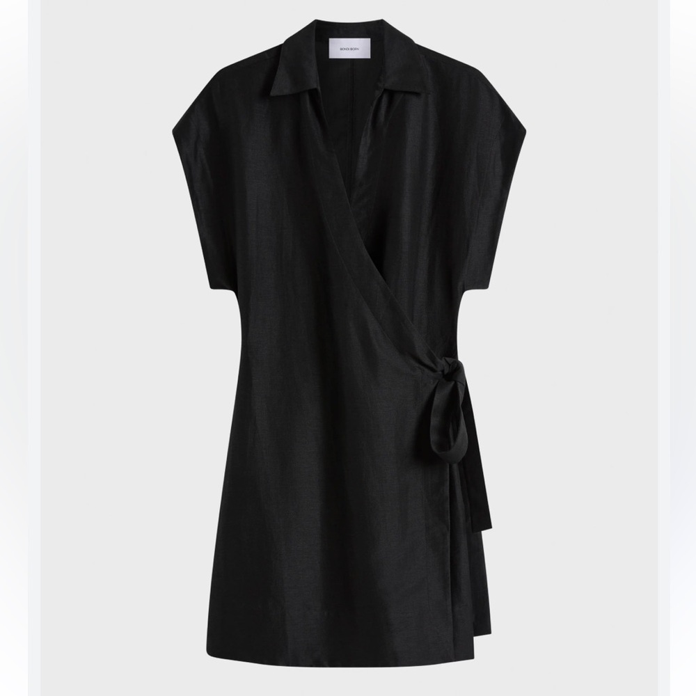BONDI BORN Borneo Wrap Mini Dress